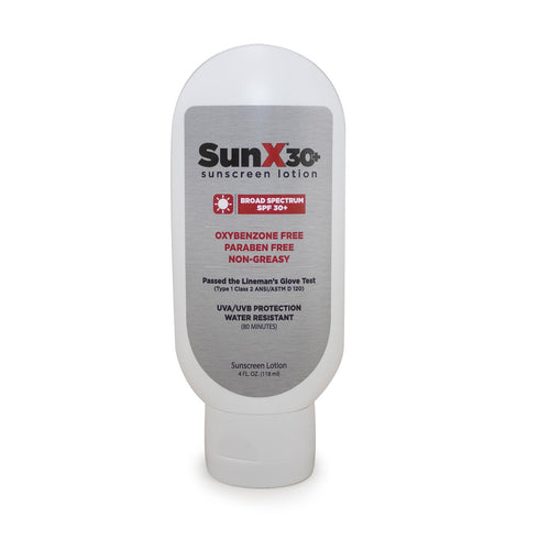 Sun X 30+ SPF Oil Free Sunscreen Lotion (4oz Tottle) - Broad Spectrum UVA/UVB Protection, Water & Sweat Resistant