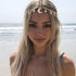 Urieo Boho Moon Head Chain, Vintage Gold Crystal Tassel Forehead Hair Chain Accessories