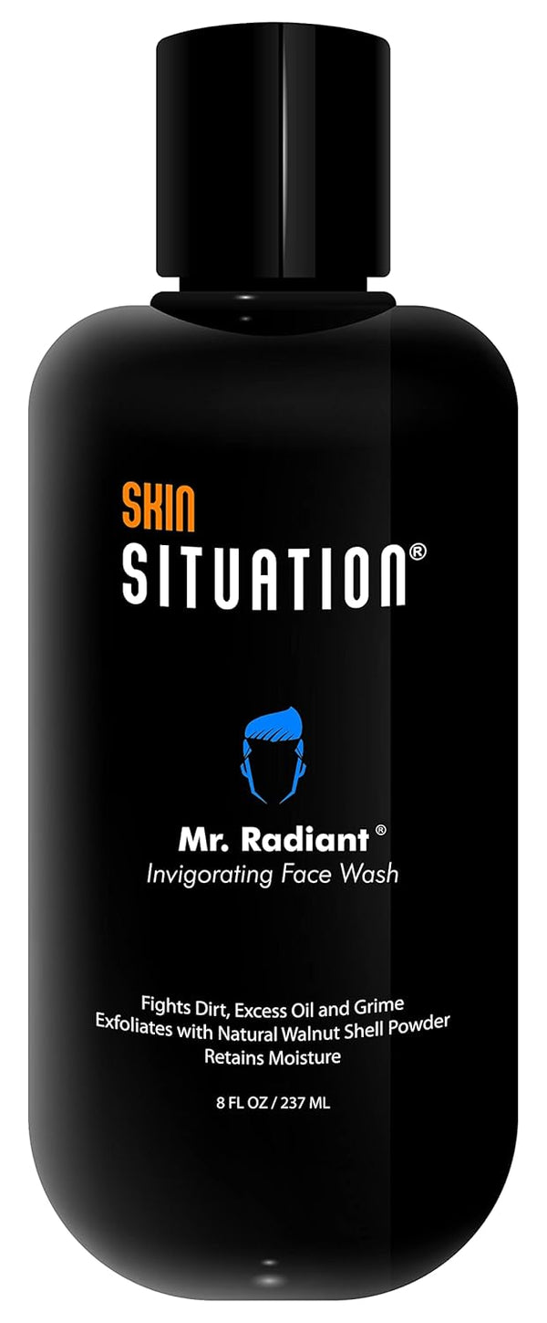 Mr. Radiant Daily Face Wash, 8oz, Deep Cleans Exfoliates, Men's Hydrating Skincare, Removes Dirt and Oil