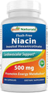 Best Naturals Flush-Free Niacin Inositol Hexanicotinate, 500 mg, 180 Capsules