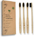 Bamboo Charcoal Toothbrush Pack, Medium Soft Bristle Brush, Charcoal Infused, Biodegradable & Eco-Friendly (Pack of 4)
