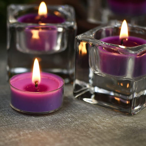 DEYBBY Scented Soy Wax Tealight Candles Bulk, Lavender Aromatherapy Candle for Stress Relief, Long Lasting for