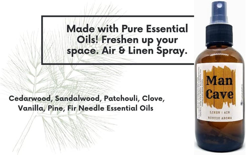 Rustic Man Cave Spray, Men's Room Spray with Natural Essential Oils, In The Woods Scent (4 FL OZ)