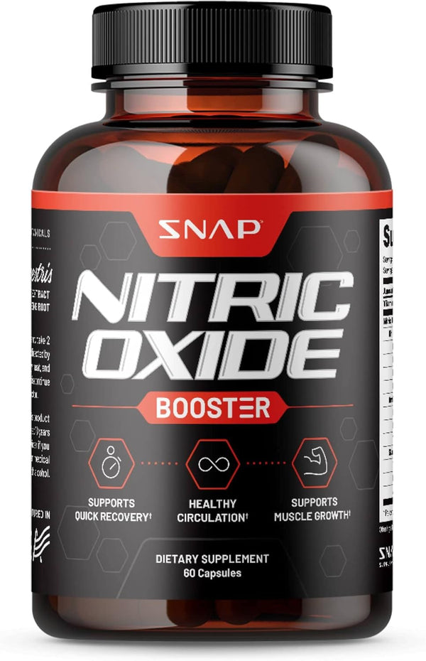 Snap Supplements Nitric Oxide Booster, Supports Healthy Blood Circulation, 60 Capsules