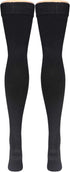 Truform Compression Socks, Men's Dress Socks, Thigh High Over Knee Length, 20-30 mmHg, Black, Large