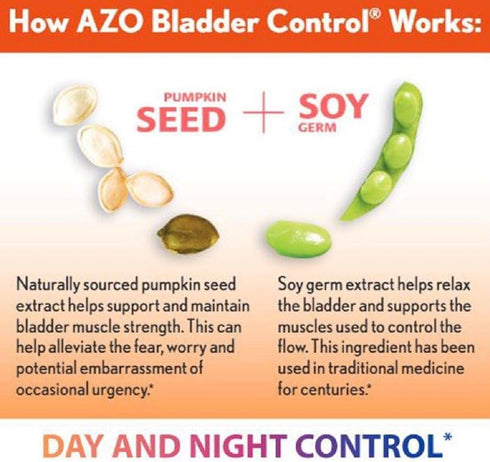AZO Bladder Control with Go-Less - 54 Count Daily Supplement for Occasional Urgency & Leakage Support