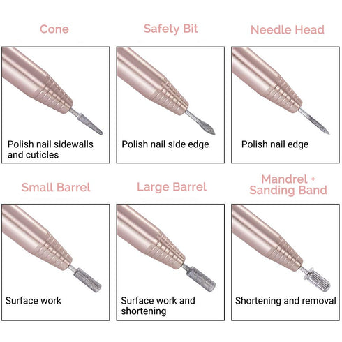 MelodySusie Portable Electric Nail Drill, PC120B Compact Efile Kit for Acrylic & Gel Nails, Gold