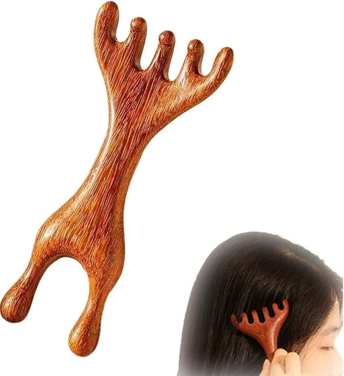 LiZEROGDAX Manual Scalp Massager - Sandalwood Massager Tool for Scalp, Eye, Facial, Neck,