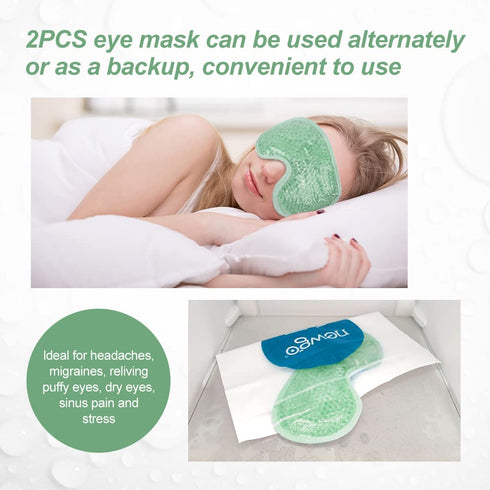 NEWGO 2 Pack Cooling Eye Mask – Reusable Gel Eye Pack for Puffy Eyes, Post Surgery, Dark Circles, Stress Relief