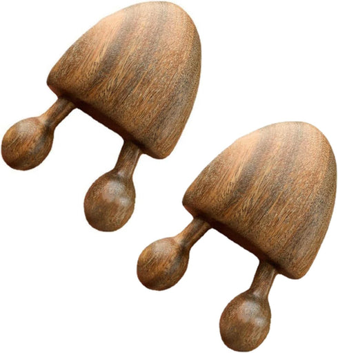 Qintreesify 2 Pcs Brown Natural Sandalwood Scraping Massage Tool Facial Eye Massage Tool
