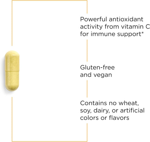 Integrative Therapeutics Vitamin C with Quercetin - Antioxidant Supplement for Immune Health - Vegan - 180 Capsules