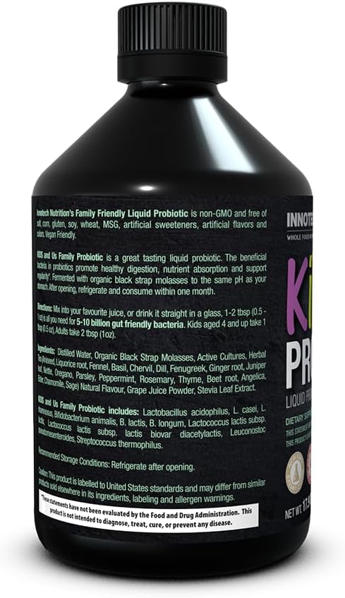 INNOTECH Nutrition Kids and Us Liquid Probiotic - Grape Flavour, 530 ml