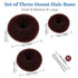 TsMADDTs Donut Hair Bun Maker, 3PCS Dark Brown Ring Style Bun Maker with 20PCS U Shaped Hair Pins for Women
