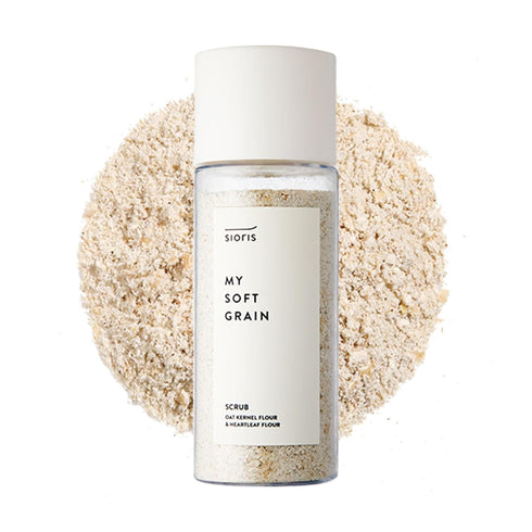Sioris My Soft Grain Scrub 45g 1.58 oz - Organic Oat Meal Powder for Korean Skincare Gift, Eliminates Impurities