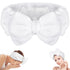 Shintop Soft Spa Headband, Makeup Headband with Cute Bow for Washing Face and Facial Masks (White)