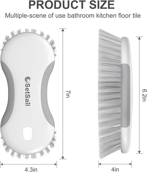 SetSail 2 Pack, Multi-Purpose Scrub Brush of Stiff Bristles Cleaning Brush with Non-Slip Grip Heavy Duty Scrub Brushes