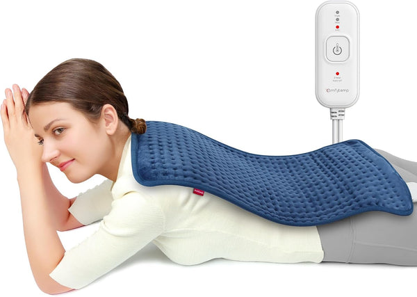 Comfytemp Heating Pad for Back Pain Relief, Electric Heating Pad for Period Cramps, 3 Heat Settings, Machine Washable