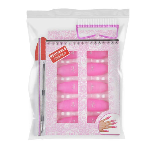 MORGLES Nail Polish Remover Clips Kit, 10 Pcs Nail Clips, 300 Pcs Cotton Pads, Glass Shiner, Cuticle Pusher