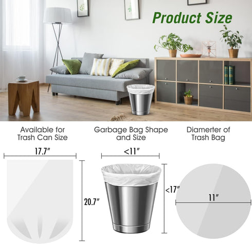Charmount Small Trash Bags, 180 Counts, 4 Gallon Garbage Bags for Bathroom, Kitchen, Office, and Bedroom