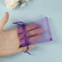 HRX Package 100pcs Little Organza Bags, 3 x 4 inch Purple Mesh Bags for Jewelry Party Favor