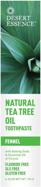 Desert Essence Natural Tea Tree Oil Toothpaste Fennel - 6.4 oz Pack of 4