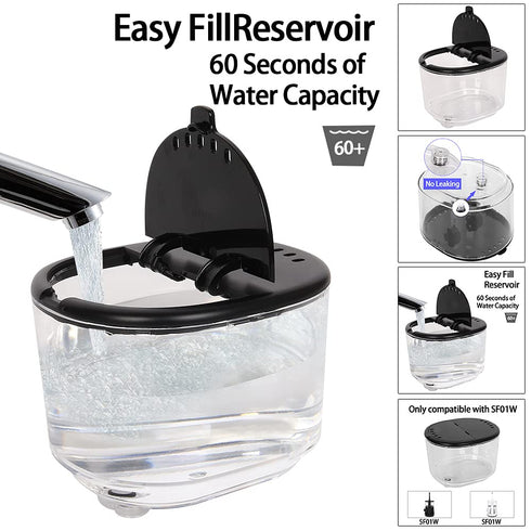 Replacement Parts for Waterflosser Oral Irrigator, Compatible with Waterpik Sonic Fusion SF-01W