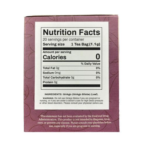 Organic Positively Botanicals Company Ginkgo Biloba Tea Bags - 20 Count