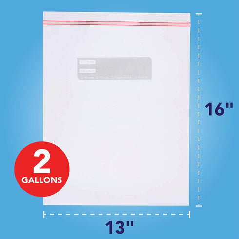 Neaties 2 Gallon Zipper Bags - Heavy Duty Clear Freezer Bags, Pack of 100