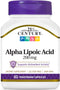 21st Century Healthcare Alpha Lipoic Acid 200 mg, 60 Count Vegetarian Capsules for Antioxidant Support