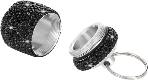 Bling Small Pill Organizer Travel Keychain Waterproof Pill Box for Purse, Portable Medicine Holder with Key Chain
