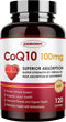 CoQ10-100mg-Softgels with PQQ, BioPerine & Omega-3, High Absorption Coenzyme Q10 Supplement, 120 Servings