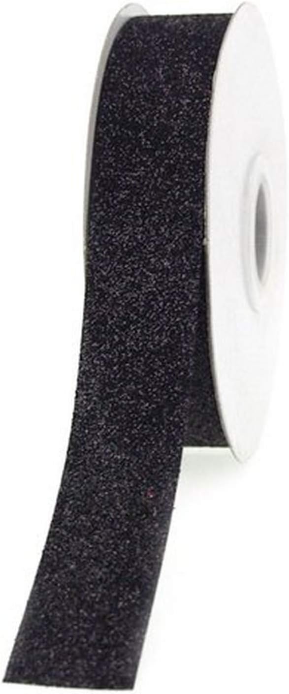 Homeford Firefly Imports Glitter Ribbon Wrapping, 7/8-Inch, 25 Yards, Black, 7/8" by Homeford