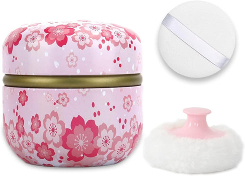 Body Powder Puff and Container, 3.15" Portable Empty Container for Baby Women's Loose Powder