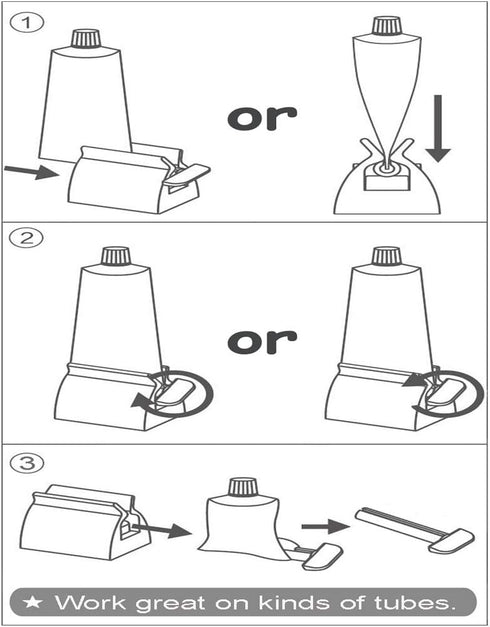 Set 2 XYKEEY of Toothpaste Squeezer Rollers, Metal Toothpaste Tube Wringer Seat Holder Stand (Stainless Steel)
