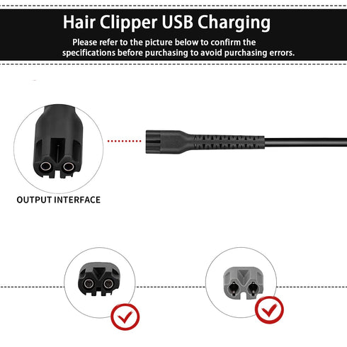 Replacement USB Charger Cord for Wahl Clipper, Charging Cable for Wahl 8164/8591/8148/8504/8171/8173/1919, Magic Senior