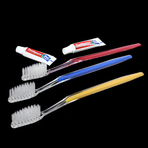 30 Pack Disposable Toothbrushes with Toothpaste, 5 Colors