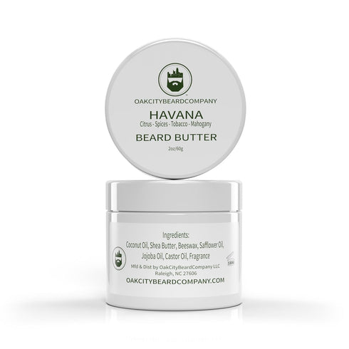 Oak City Beard Company - Havana - 2 Ounce Beard Butter - Citrus, Spices, Tobacco - Beard Conditioner