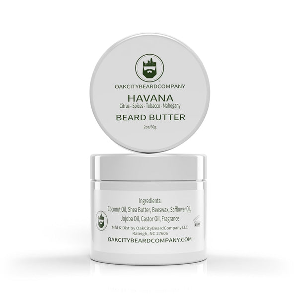 Oak City Beard Company - Havana - 2 Ounce Beard Butter - Citrus, Spices, Tobacco - Beard Conditioner