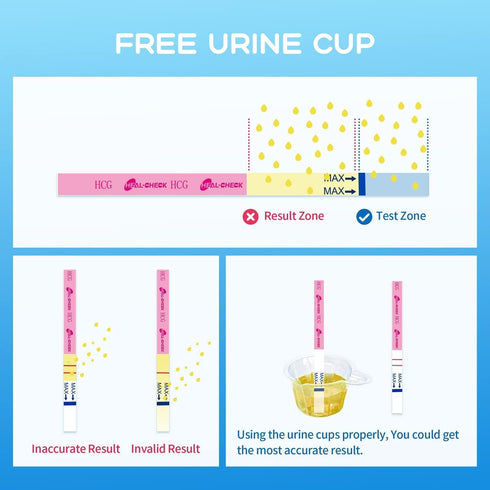 Pregnancy Tests with Cup, HEAL-CHECK Bulk Pregnancy Test Strips, 25 Count, Over 99% Accuracy