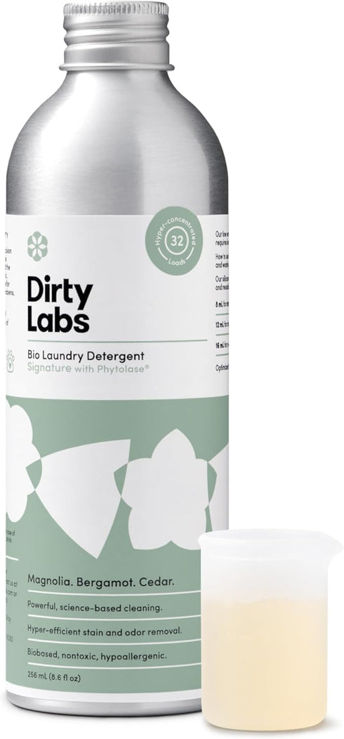 Dirty Labs Bio-Liquid Laundry Detergent, Signature Scent, 32 Loads (8.6 fl oz), Nontoxic, Biodegradable