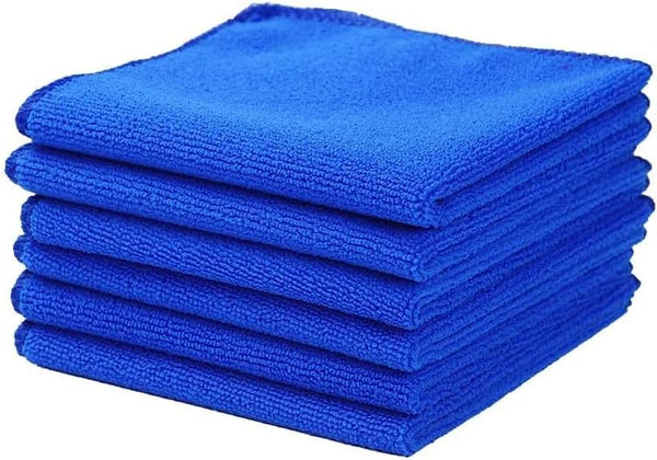 RSV Clean Microfiber Dish Towels 12" x 12" Inch, Blue, 20 Pack Premium Towels for Cleaning Glass, Kitchens, and