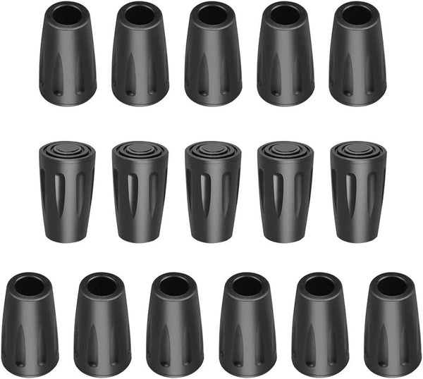 Hiking Pole Replacement Tips, 16 Pack Rubber Tips for Walking Sticks, Trekking Pole End Protectors