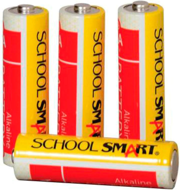 School Smart - 595618 Alkaline AA Battery, Pack of 4
