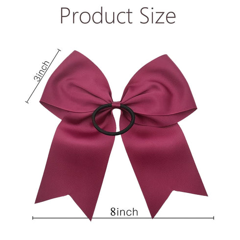 Hipcheer 20pcs Large Maroon Cheer Bows for Girls, Hand-made Grosgrain Ribbon Hair Accessories for Teen Sports