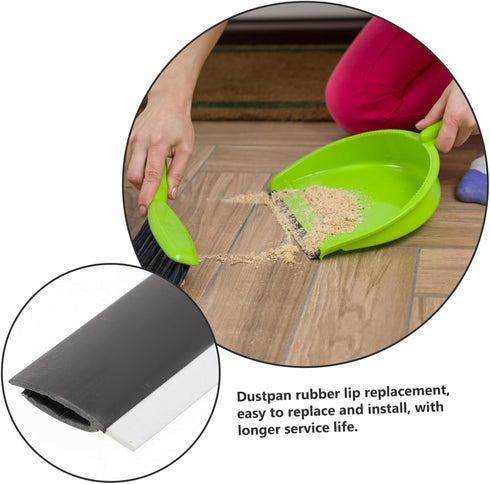 Uonlytech 4pcs Dustpan Rubber Lip Replacement for Dustpan Edge, Rubber Strip for Dustpan Repair Finishing Garbage Shovel