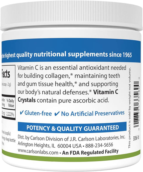 Carlson Labs Non-GMO Vitamin C Crystals - 6 Ounce