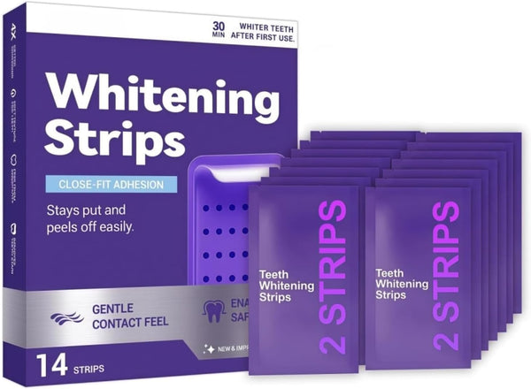 HEDGAUCP Purple Teeth Whitening Strips, Gentle Daily for Surface Stain Reduction & Natural