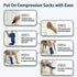 Sanovist 1416 Inch Adjustable Compression Sock Aid with Foldable Handles, Easy Pull On Stocking Donner for Knee High