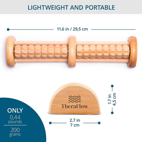 TheraFlow Small Dual Foot Massager for Plantar Fasciitis Relief, Ideal Gift for Mom
