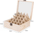 Essential Oil Storage Box, High Capacity Glass Lid Wooden Display Organizer for 15 ml Bottles, Nail Polish Collection